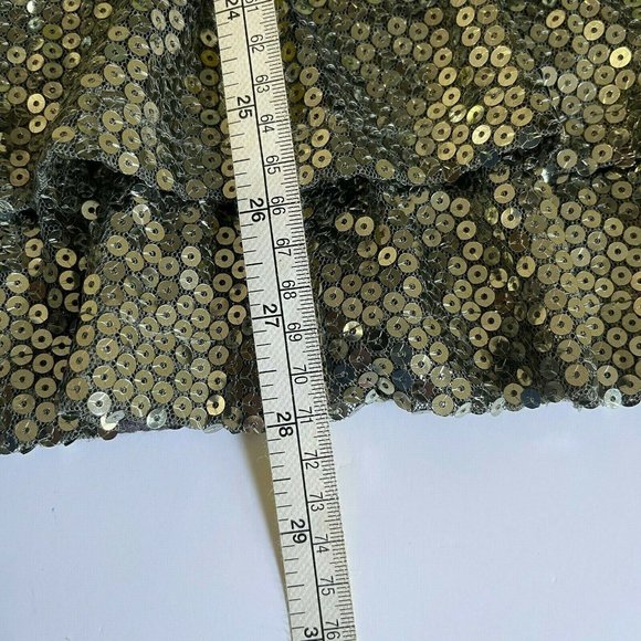 Rue 21 Sequined Dress Womens sz Med Silver Strapless Ruffles Party Prom Club - Picture 9 of 9